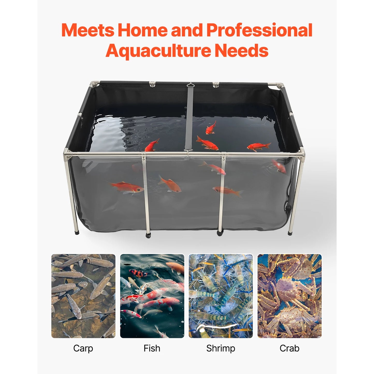 Canvas Fish Pond Above Ground PVC Koi Tank With Clear Viewing Panel