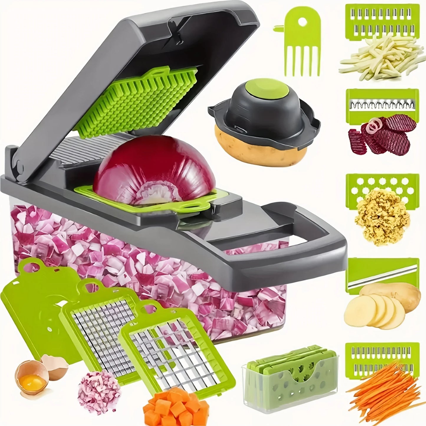 Ledibaby 16-In-1 Manual Vegetable Chopper Set With Blades