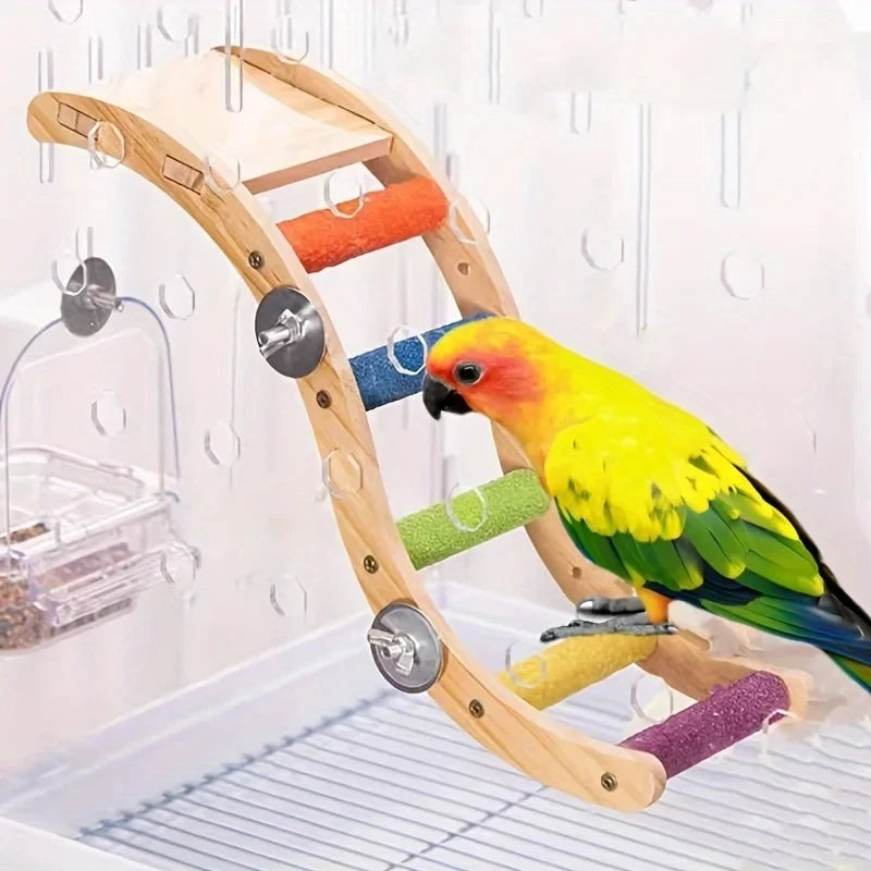 Parrot Ladder Toy Climbing Platform For Birds Safe Chew Activity