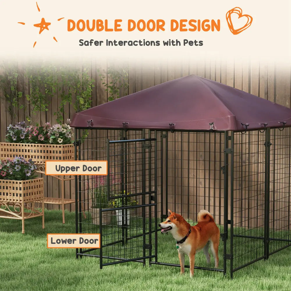 PawHut Outdoor Dog Kennel With Waterproof Cover For Pets