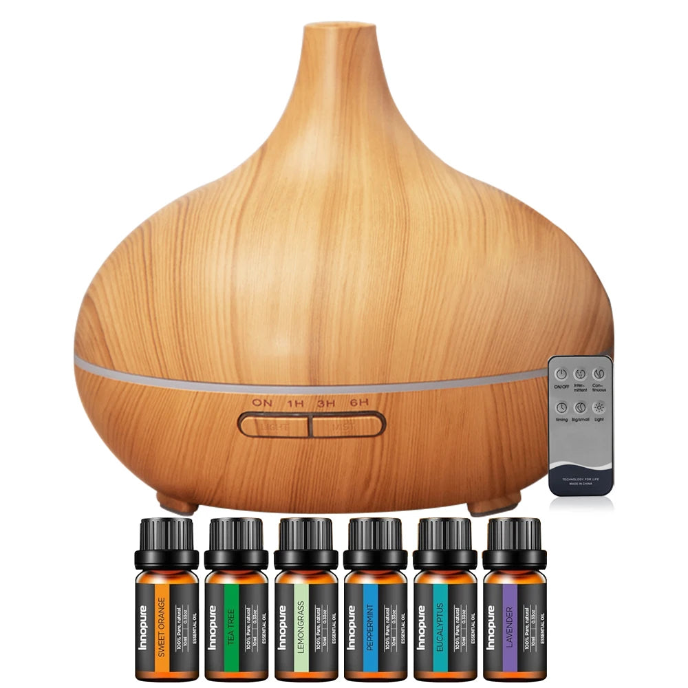 Oeny 550ml Essential Oil Diffuser With Six Oils Ultrasonic Humidifier
