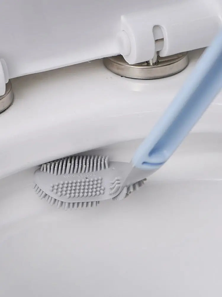 Golf Club Shaped Silicone Head Toilet Brush With Wall Mounted Holder
