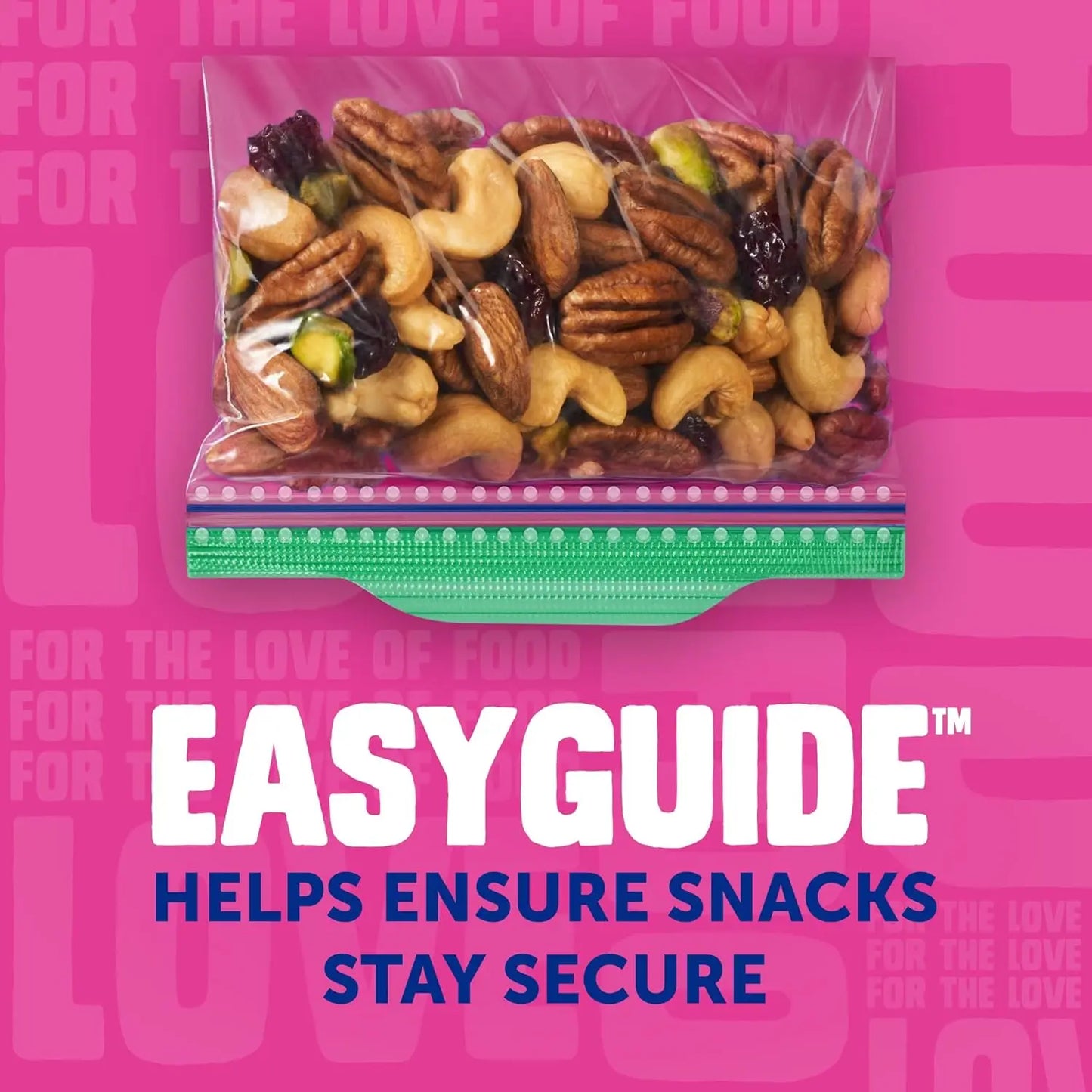 Snack Bags With EasyGuide Texture Grip N Seal, 280 Count