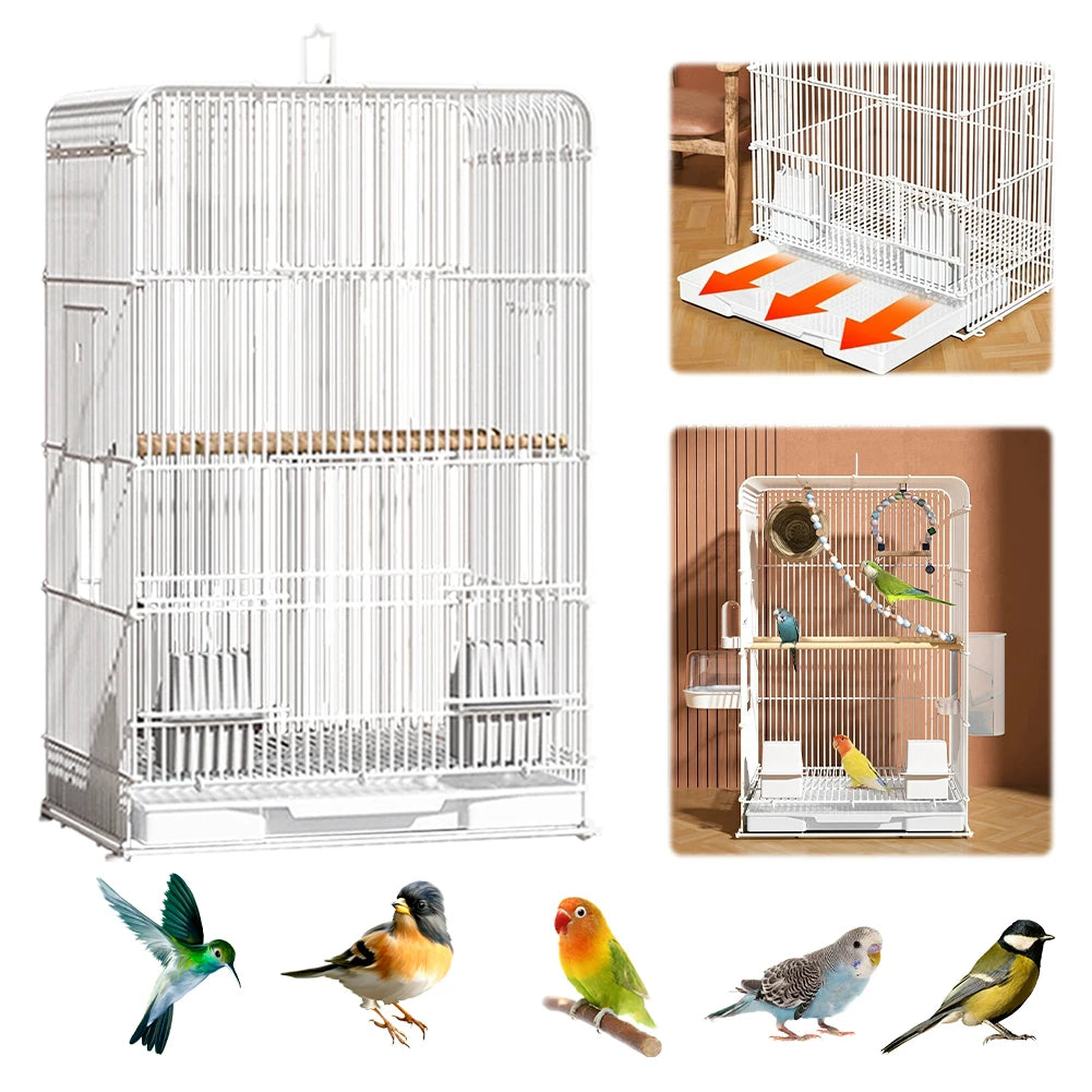 Shunmaii Lightweight Wrought Iron Bird Cage With Removable Tray