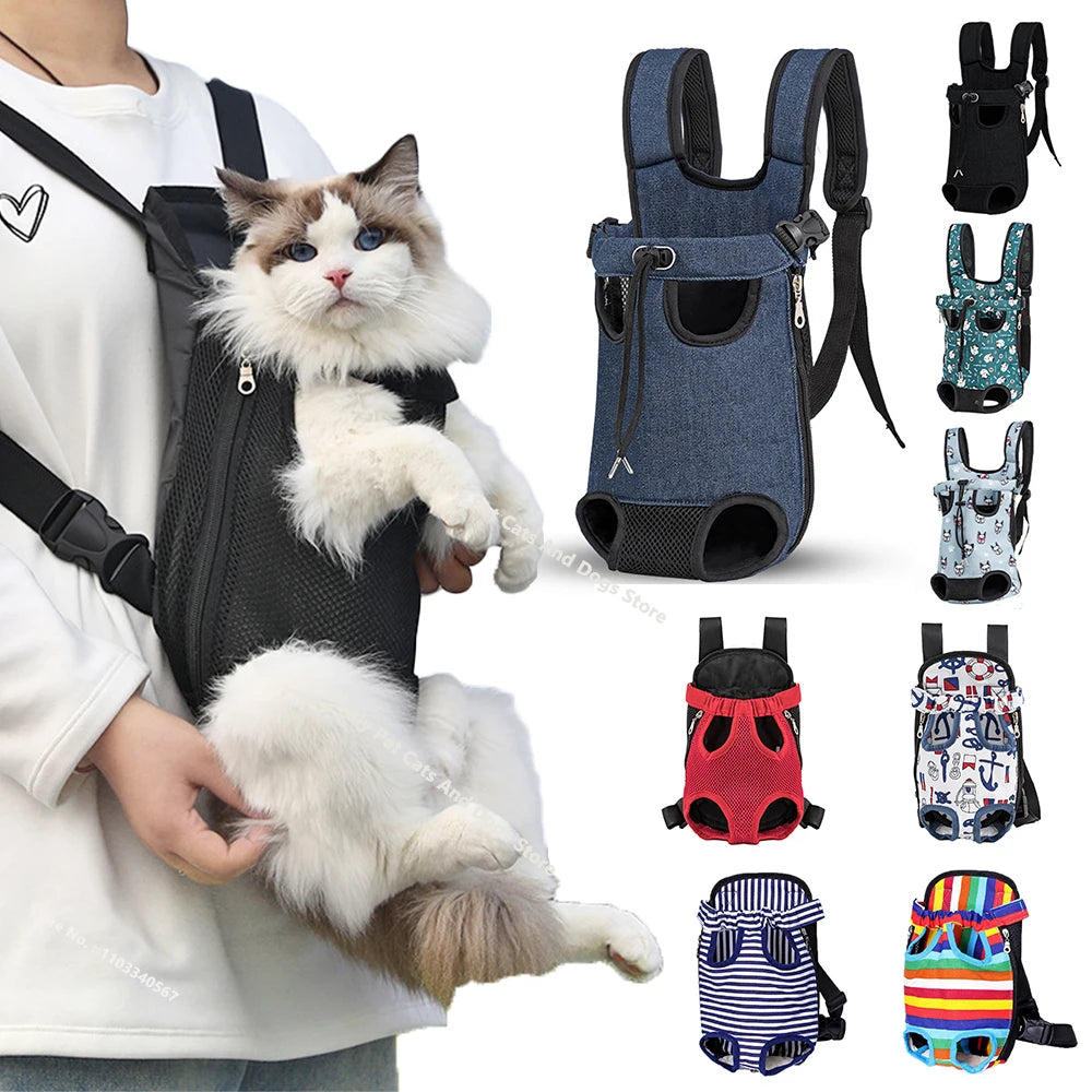 Outdoor Dog Backpack Carrier Breathable Mesh Travel Bag