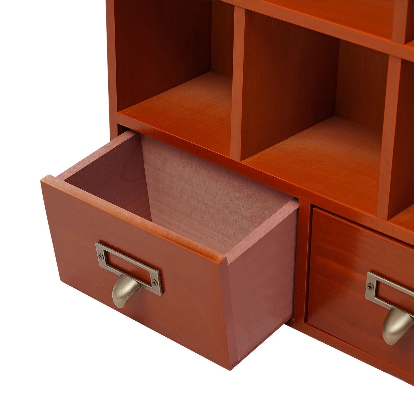 Nine-Compartment Wooden Storage Cabinet With Drawers