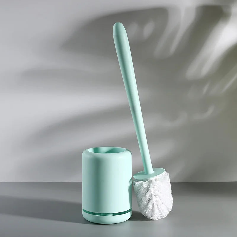 Silicone Toilet Brush With Holder Quick Drying Wall Mount