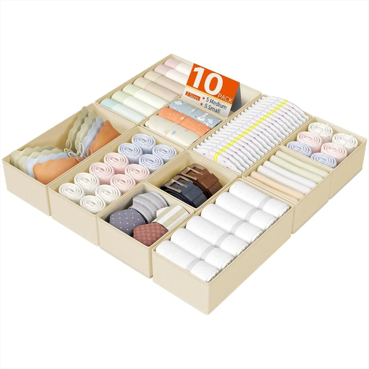 Drawer Organizer Bins For Clothing And Baby Clothes Dresser Storage