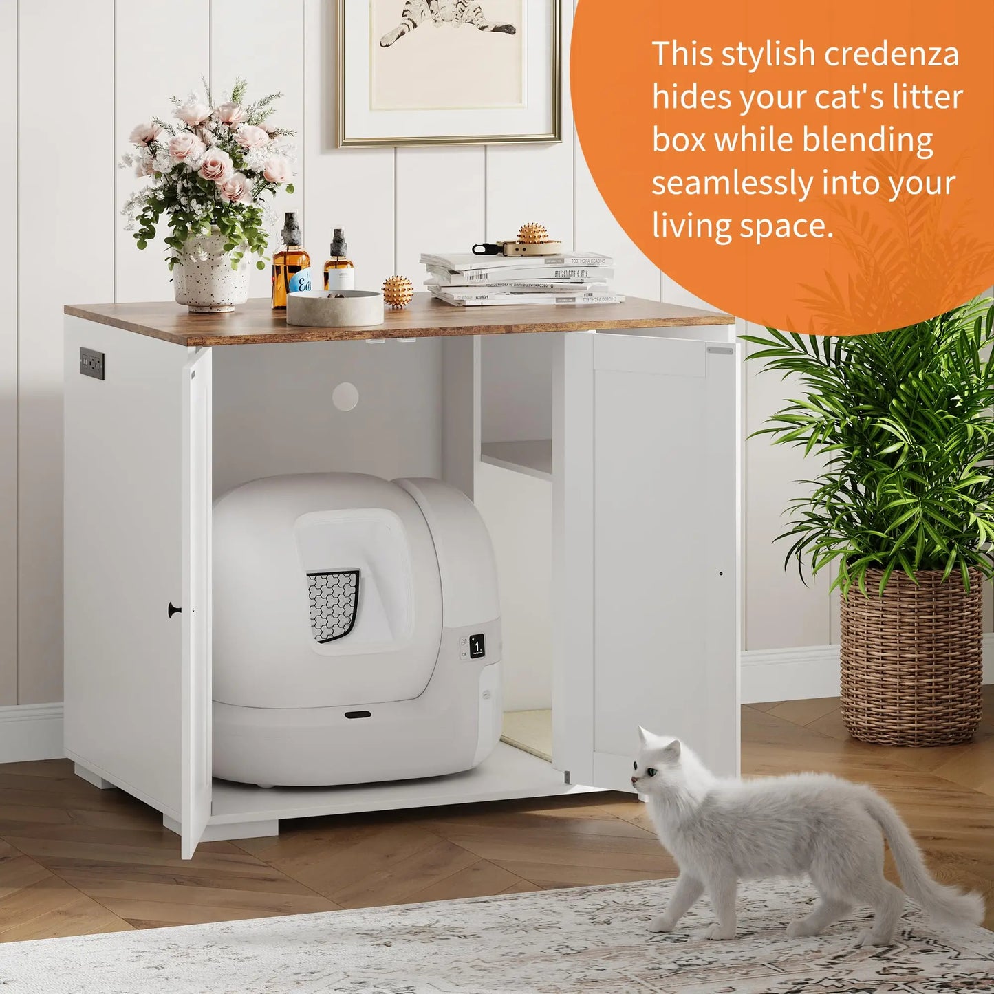 HiMISS Cat Litter Enclosure For Litter Robot Three Four Dog-Proof