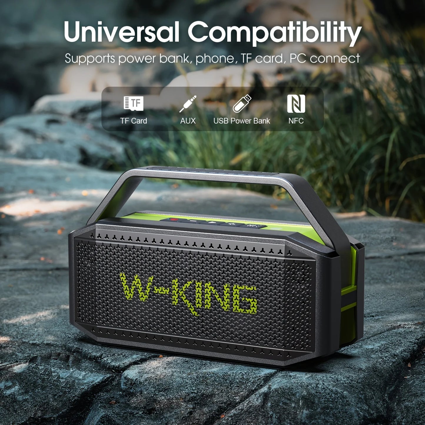W-King D9-1 Bluetooth Speaker 60W HD IPX6 Waterproof Portable Boombox