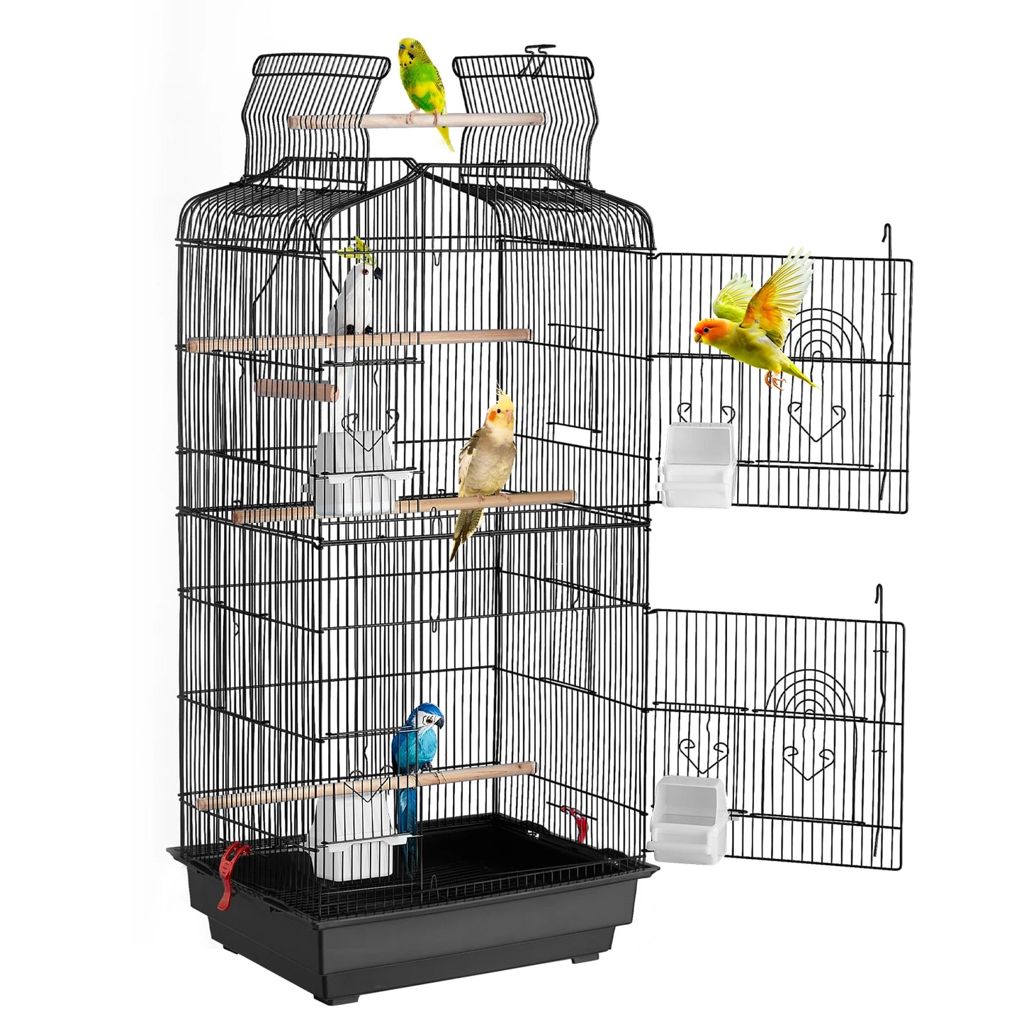 SucceBuy Open Top Parrot Bird Cage With Swing For Travel