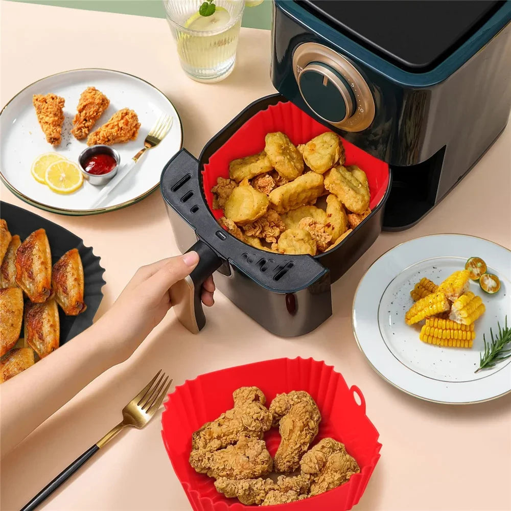 Nonstick Silicone Air Fryer Pan Liner For Oven Baking Tray