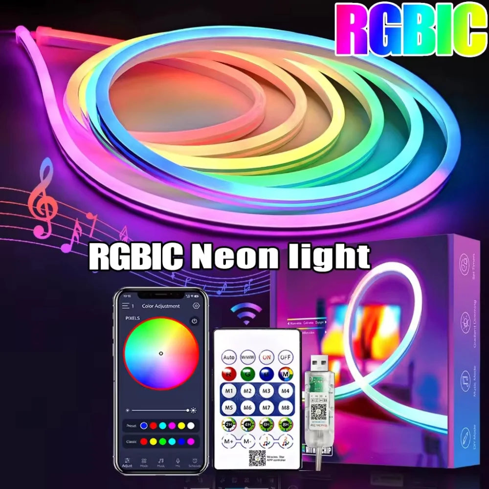 RGB USB LED Strip Lights 15M Music Sync IP65 Waterproof