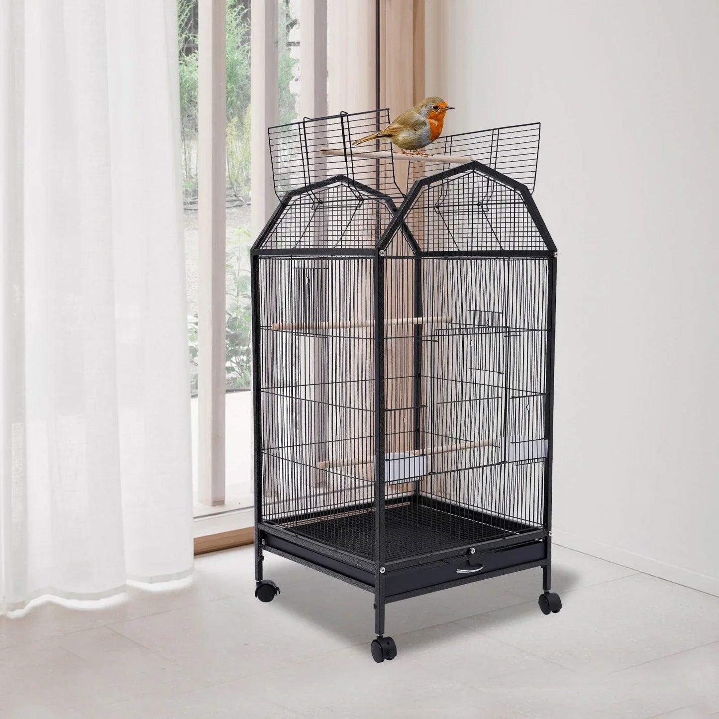 Large Iron Bird Cage For Parrots Finches Cockatoos Pet Birds