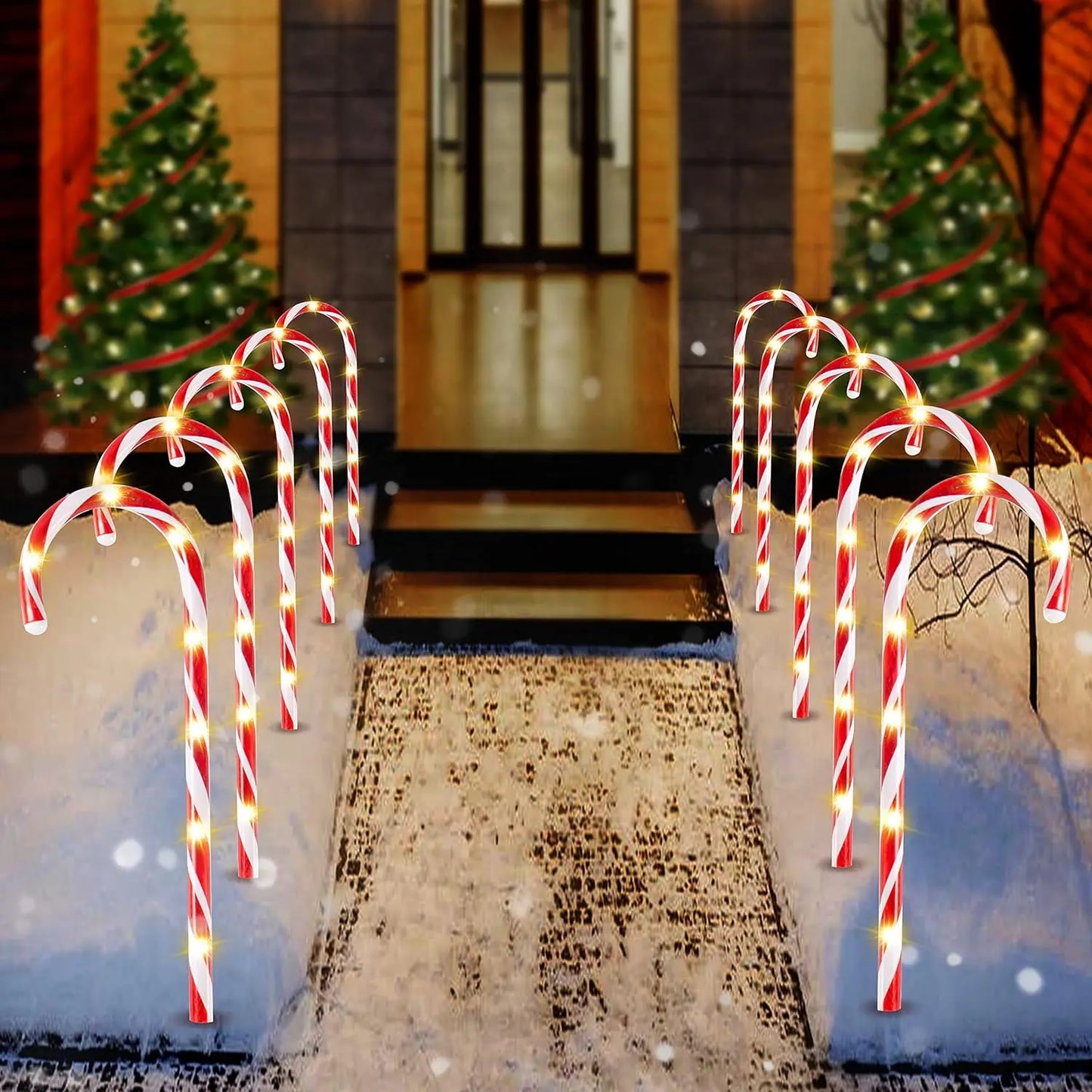 Joyfy Candy Cane Pathway Lights 12 With Warm White