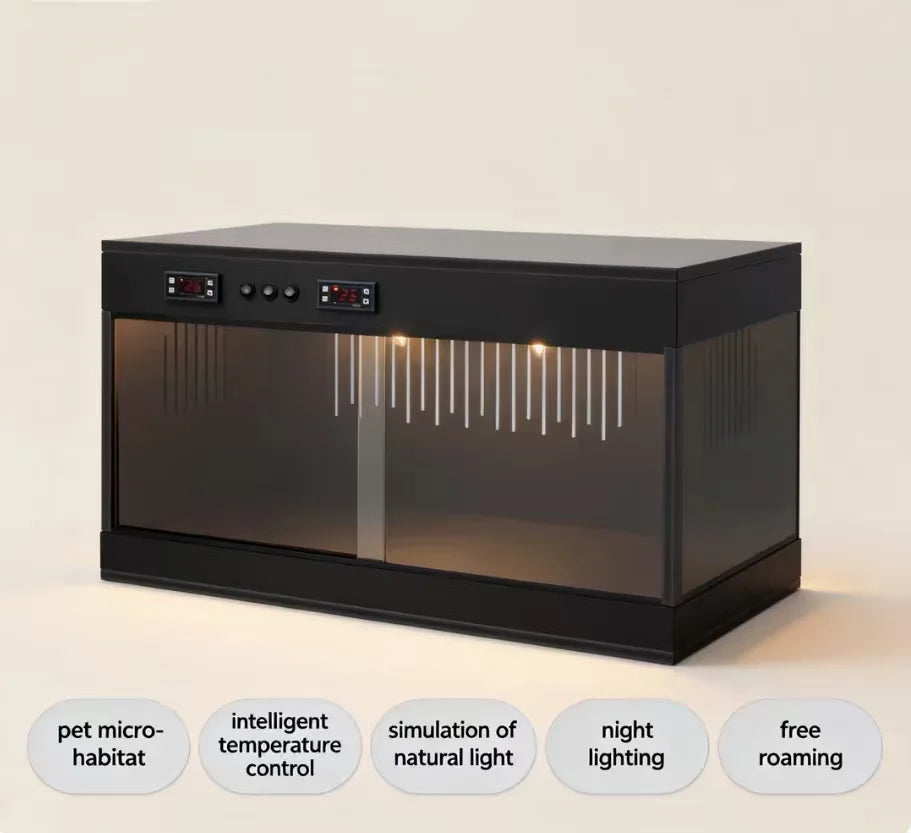 Bymaocar Reptile Habitat With Glass Sliding Door And Intelligent Thermostat