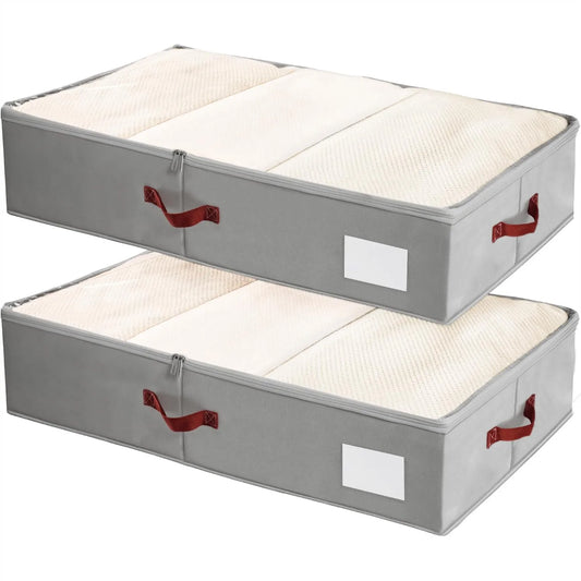 Under Bed Storage Bins With Clear Lids 2 Pack Organizers