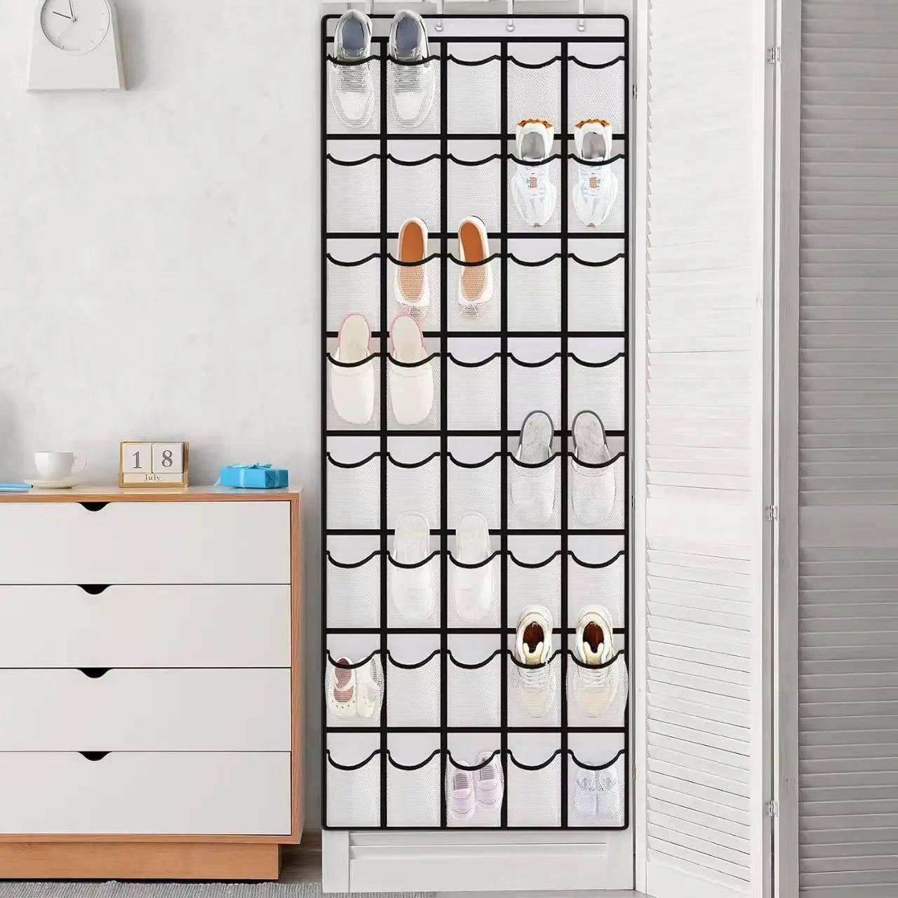 XMSJ Over The Door Shoe Rack With Large Mesh Pockets
