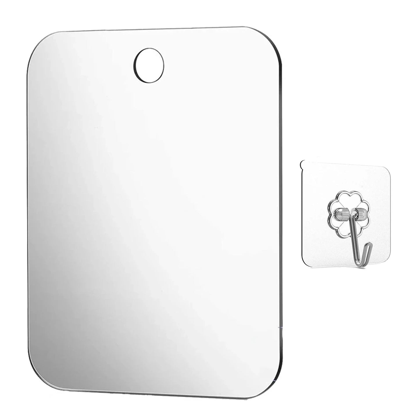 Acrylic Suction Shower Mirror With Razor Holder For Travel Bathroom
