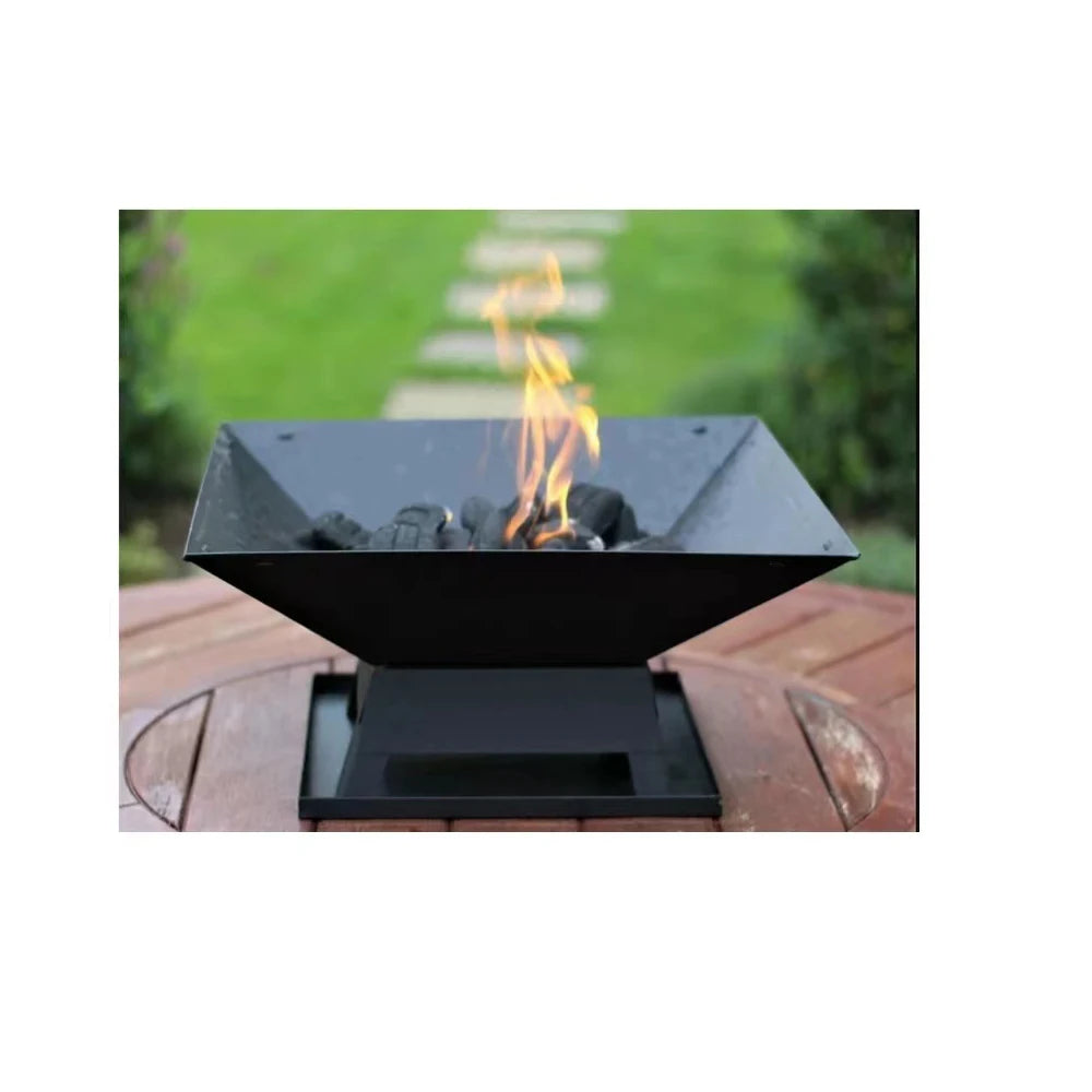 Square BBQ Grill Fire Pit Outdoor Heater Garden Patio Brazier