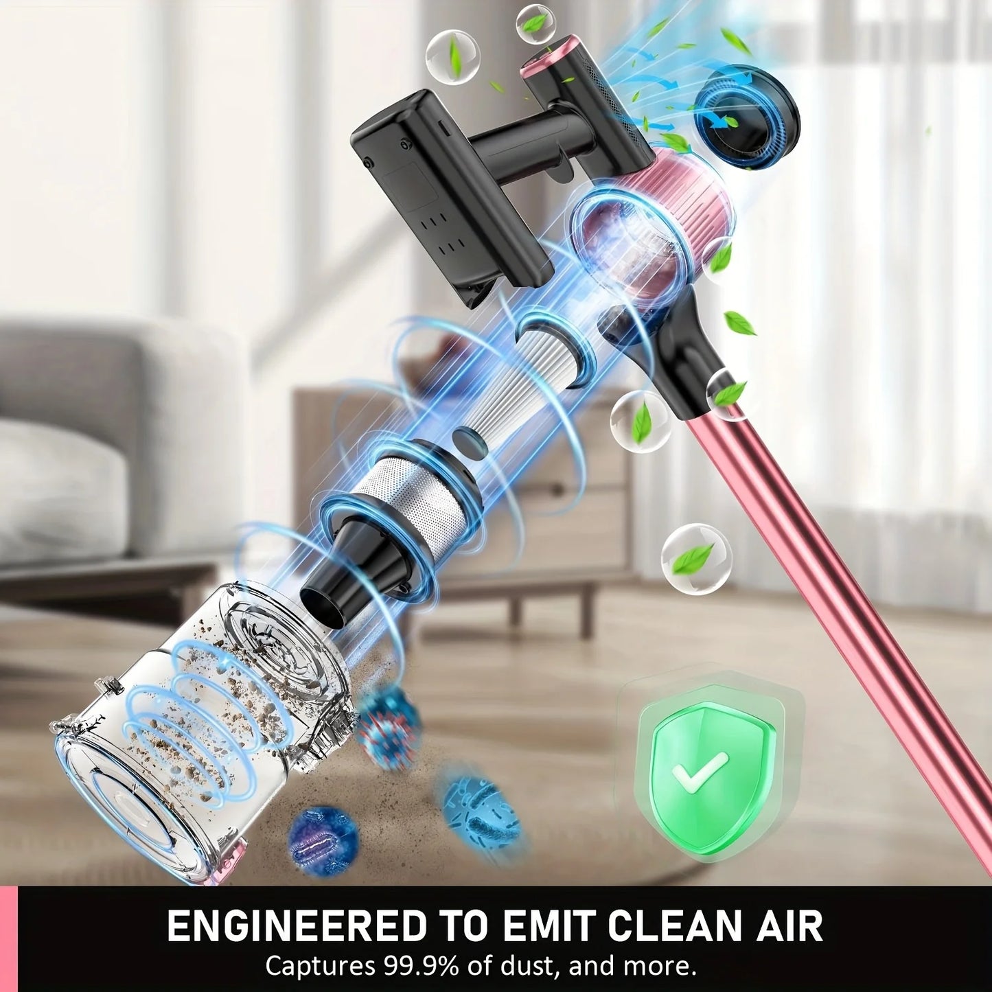SUXIANGVAC Cordless Vacuum Cleaner 8 In 1 45Kpa Powerful Suction