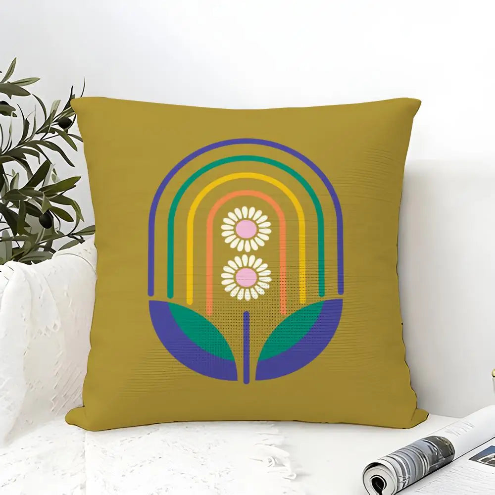 Elizabeth Olwen Modern Flowers Pillow Case Linen Cushion Cover