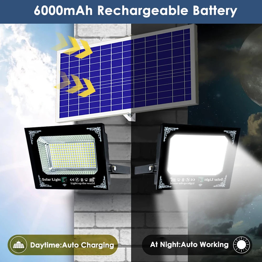 500W LED Solar Two Head Flood Light for Outdoor Garden