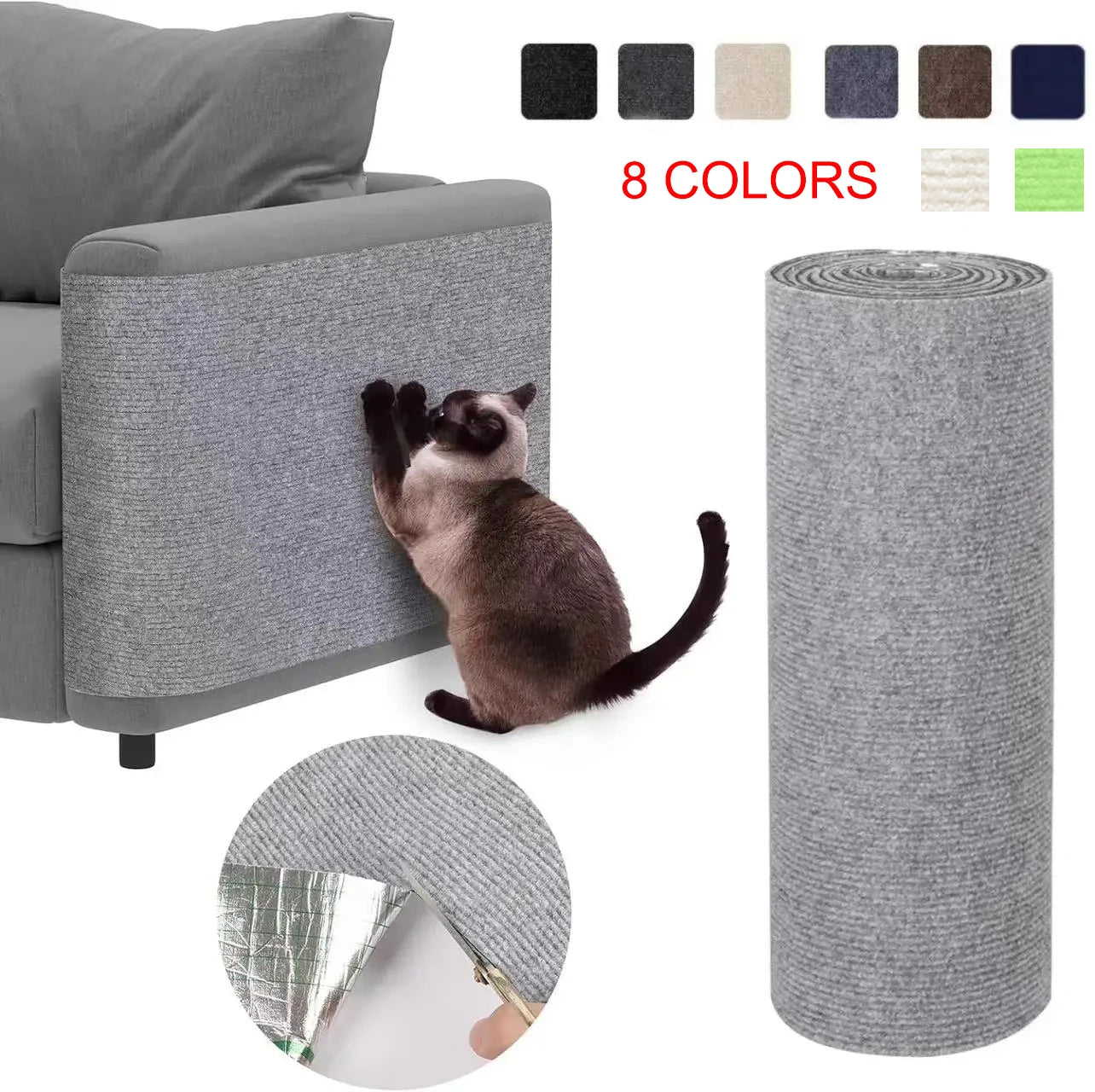 Self-Adhesive Cat Scratching Mat Trimmable Carpet Sofa Protector