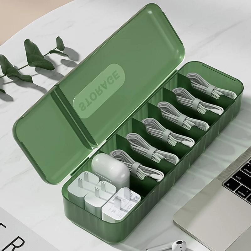 Desktop Data Cable Storage Box And Charging Cables Sorter