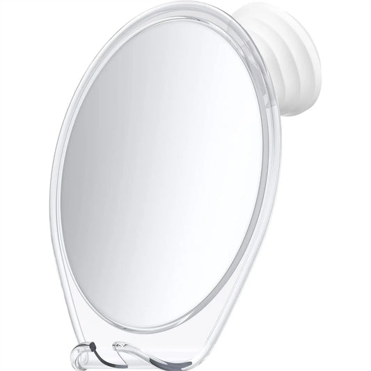 Fogless Shower Mirror With Suction Mount Swivel Razor Holder