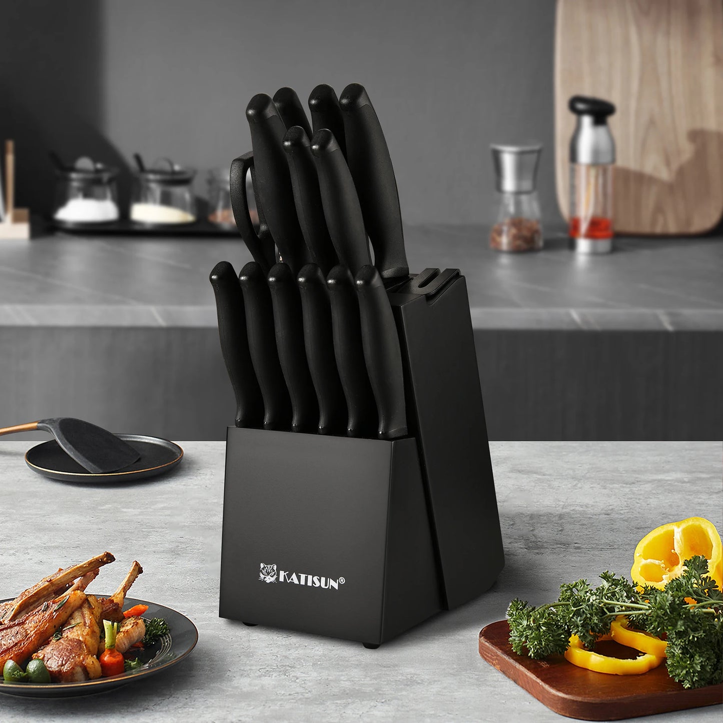 Katisun 19 Piece Kitchen Knife Set With Silicone Tools