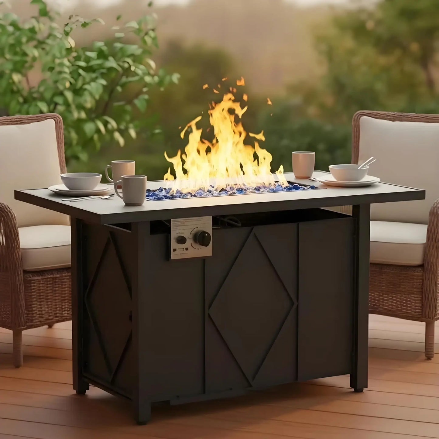 JHK Outdoor Propane Fire Pit Table 50,000 BTU CSA Certified