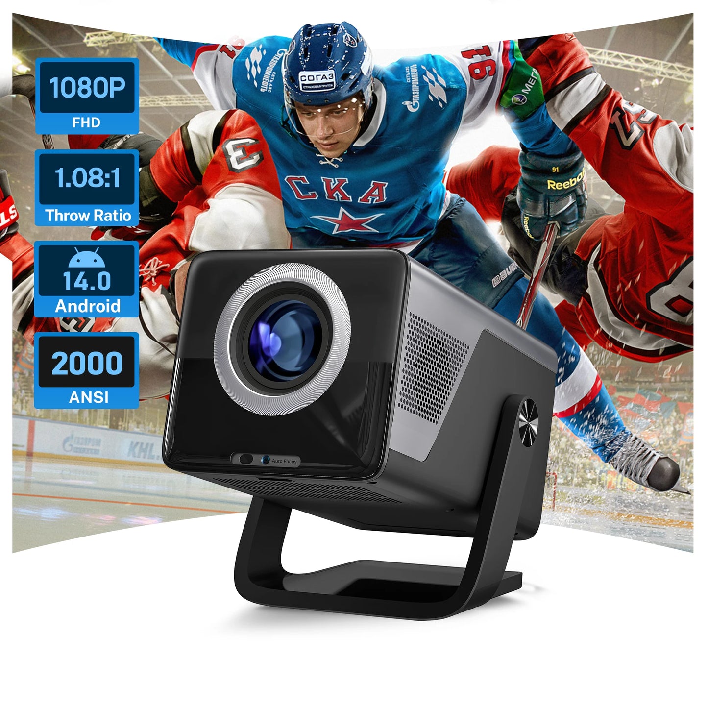 LynCast 8K Support Projector With Auto Focus And 2000 ANSI