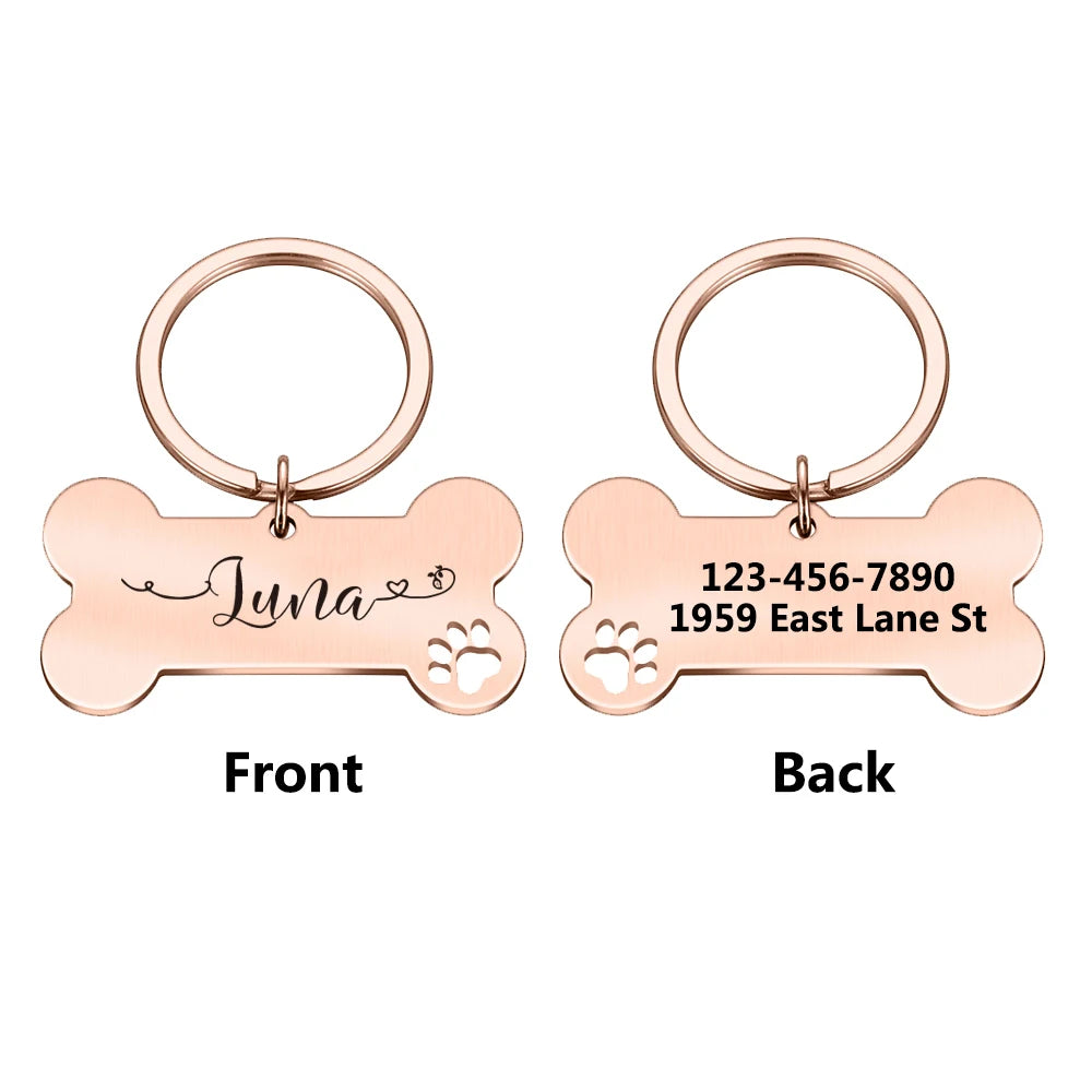 Custom Love Wave Dog Tag For Pet ID Collar Personalizable