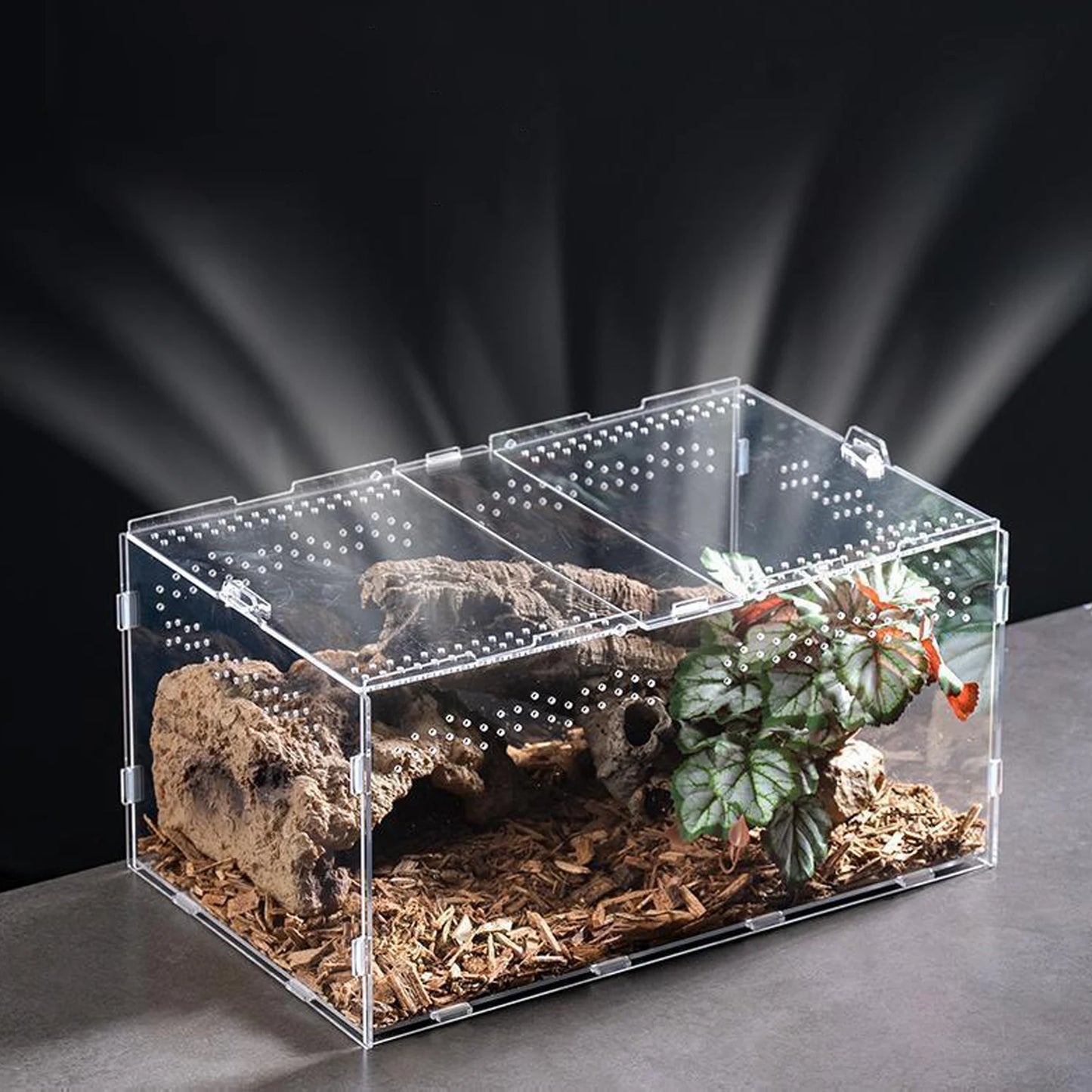 Acrylic Reptile Breeding Box Transparent Terrarium Enclosure