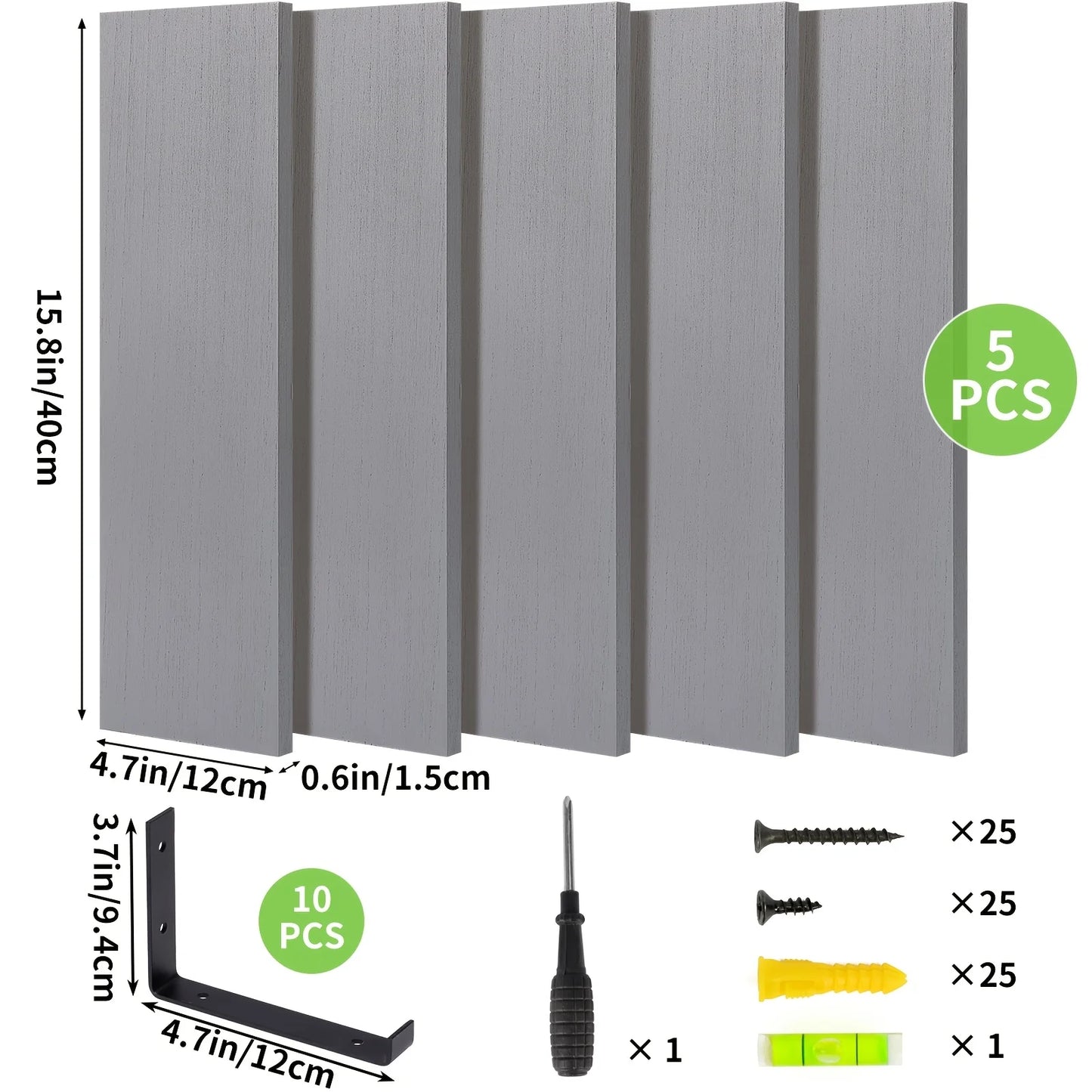 JUSFIT Bamboo Wood Floating Shelves Set of 5 Wall Shelves