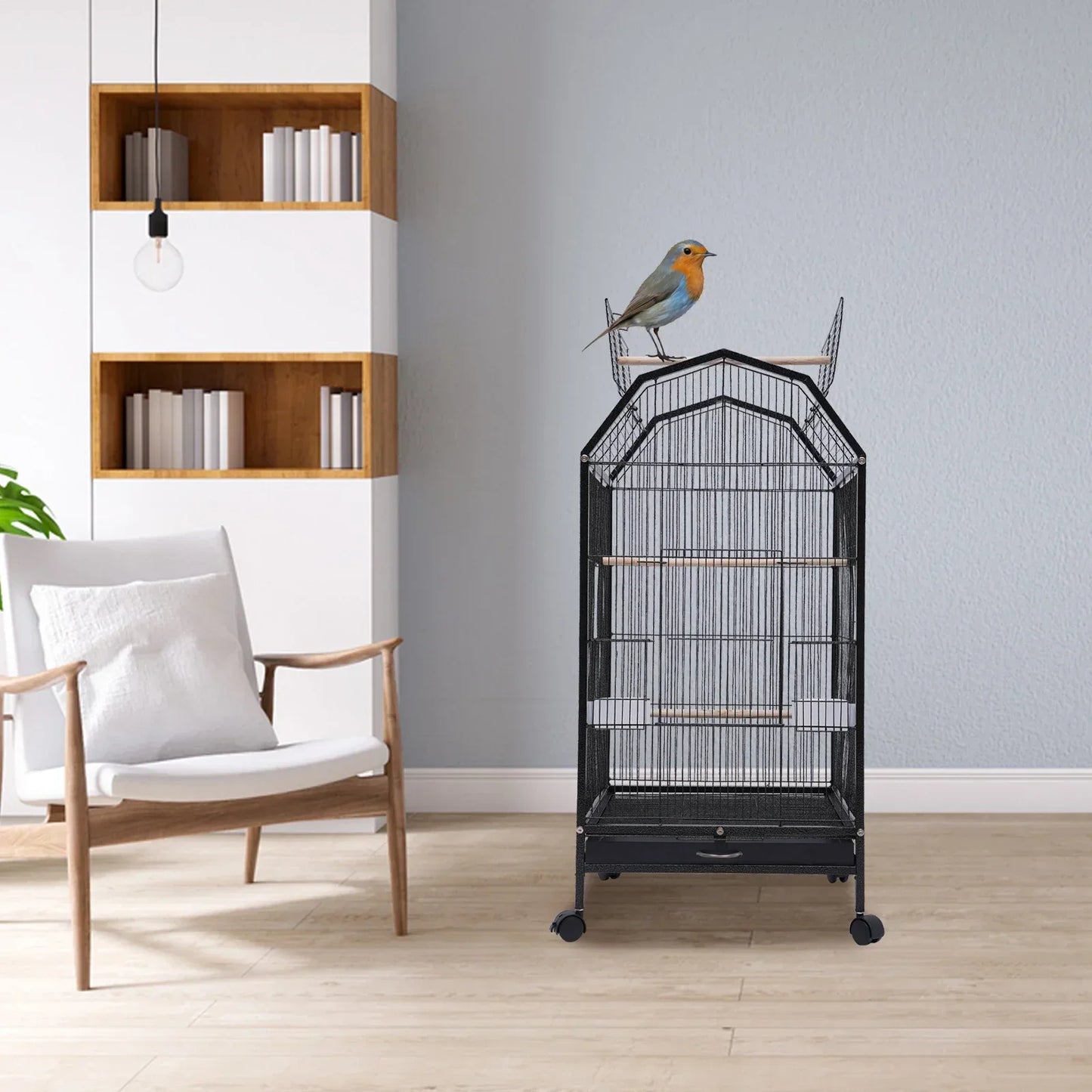 Large Iron Bird Cage For Parrots Finches Cockatoos Pet Birds