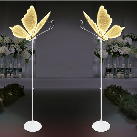 Two Pack 48W Romantic Butterfly Floor Lamps LED Wedding Decor
