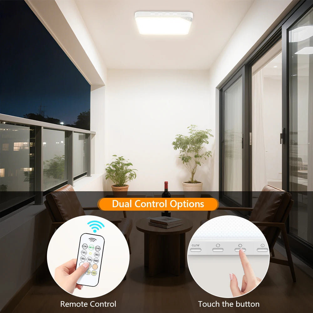 Willed 8W Rechargeable Motion Sensor Ceiling Light With Remote 5000mAh