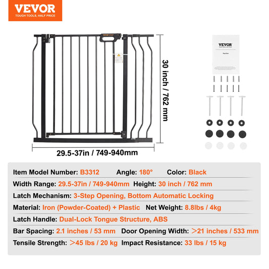SucceBuy Baby Gate Pressure Mount Walk Through Child Fence