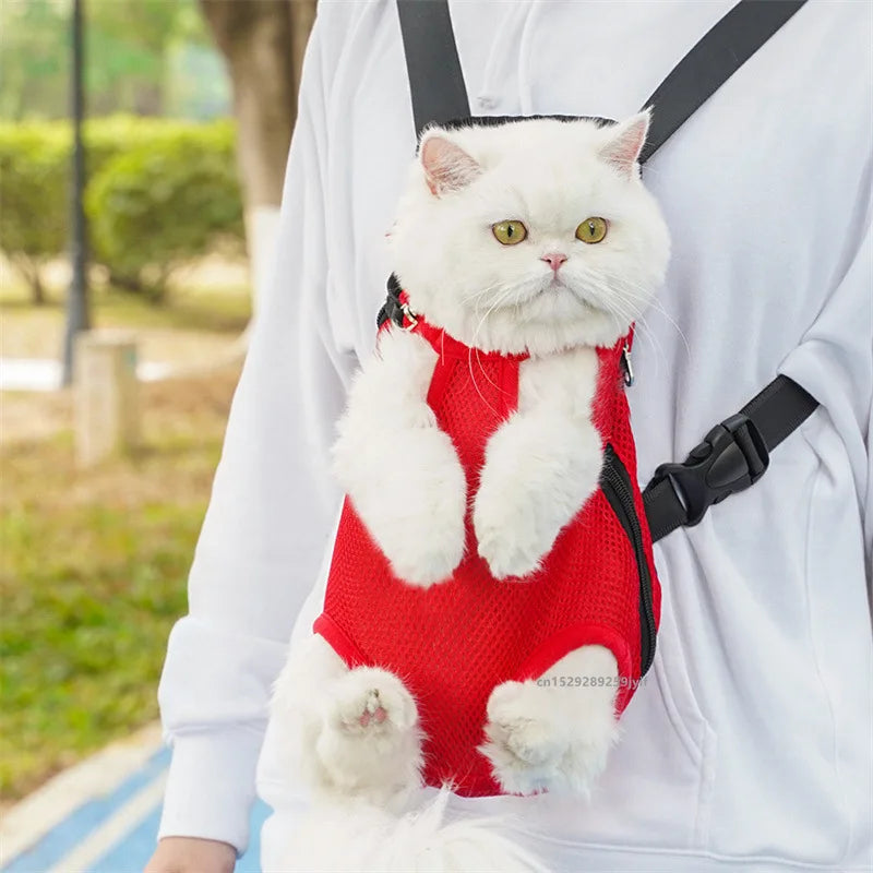 Breathable Mesh Pet Carrier Backpack For Cats And Dogs