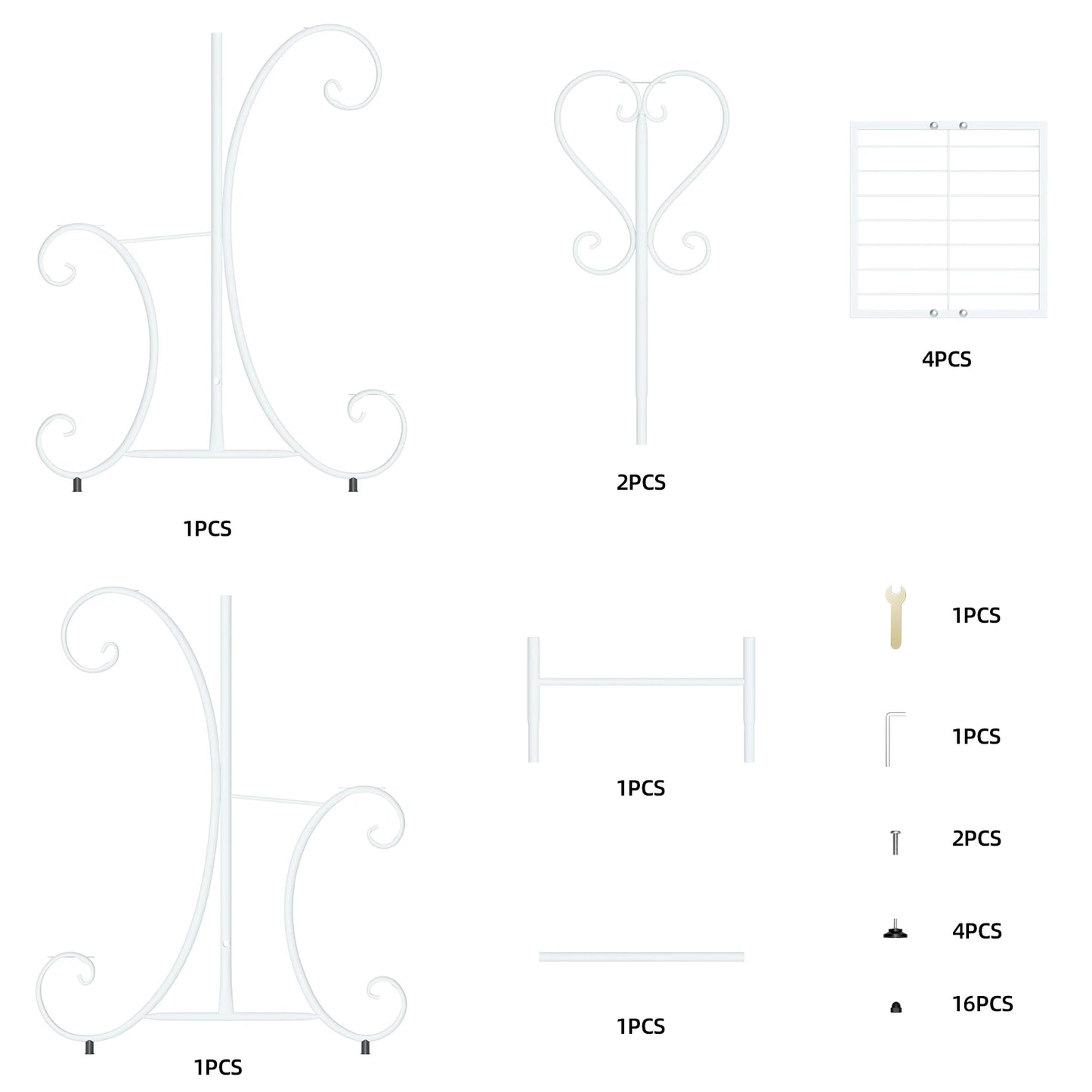 Four-Tier Metal Plant Stand for Indoor Outdoor Garden