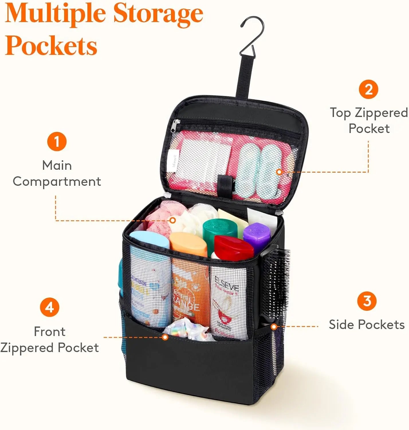 Shower Bag Mesh Caddy Portable Dorm Tote for Gym Travel