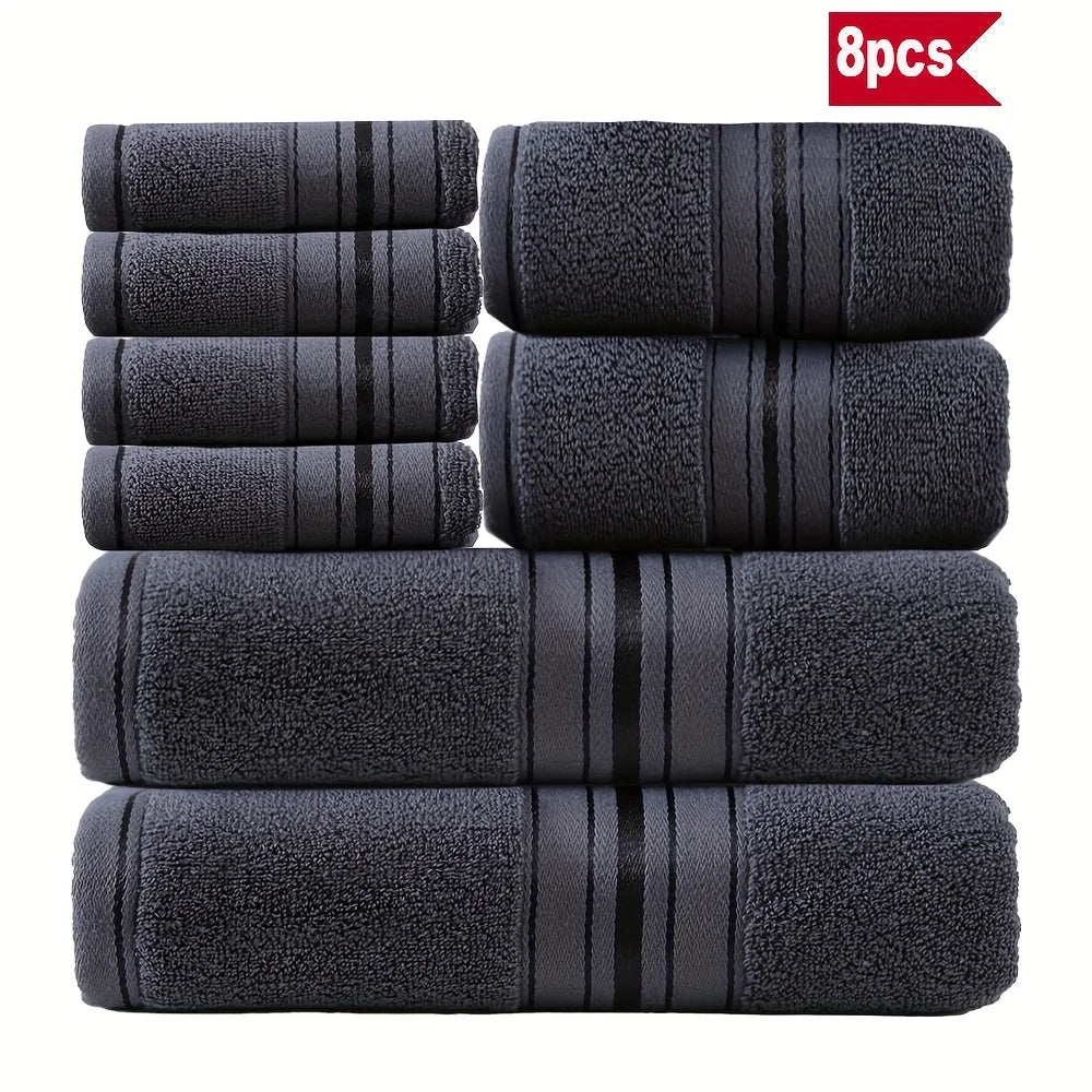 8 Piece Luxury Towel Set 100 Percent Cotton Towels Washcloths