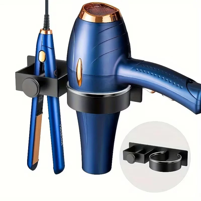 Durable Metal Wall Mounted Hair Dryer And Flat Iron Rack