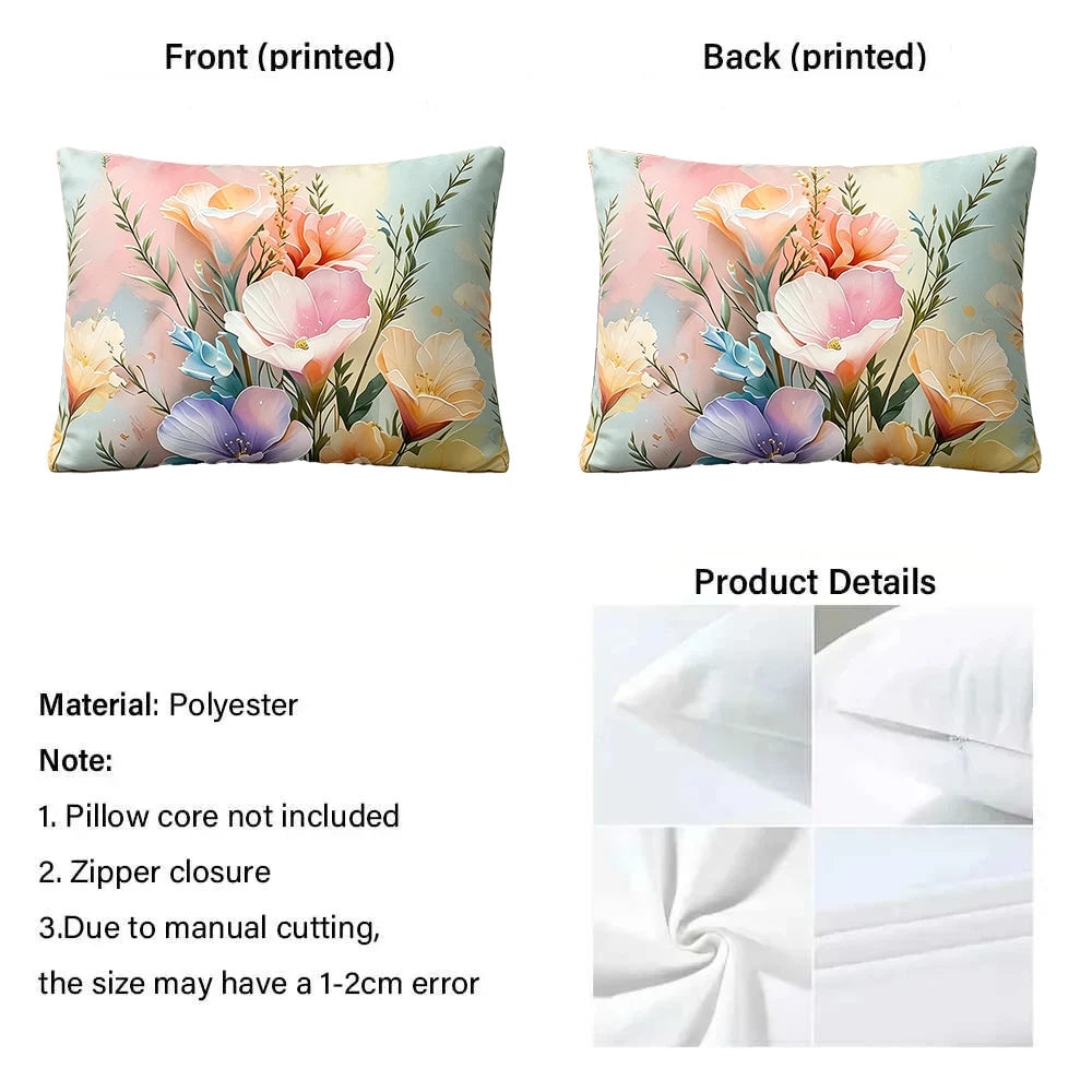 Tropical Polyester Cushion Cover Monstera Palm Leaf Pillowcase