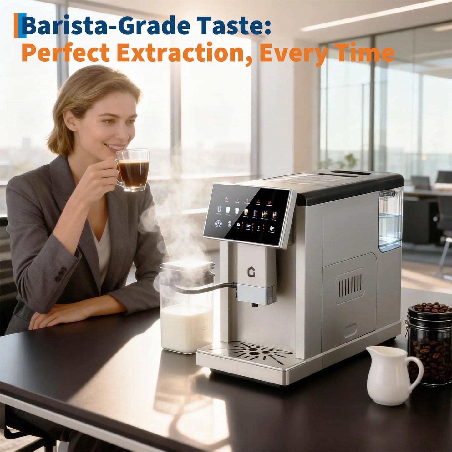 Adoolla Third Gen Automatic Espresso Machine With Removable Milk Tank