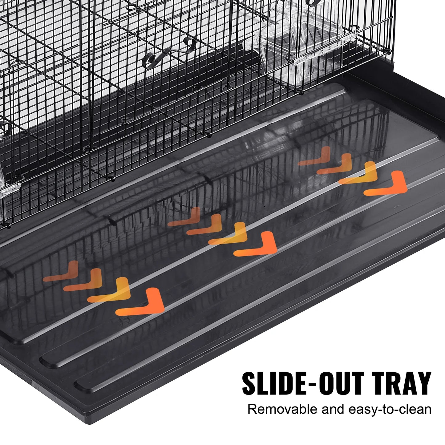 SucceBuy Stainless Steel Bird Cage With Rolling Stand