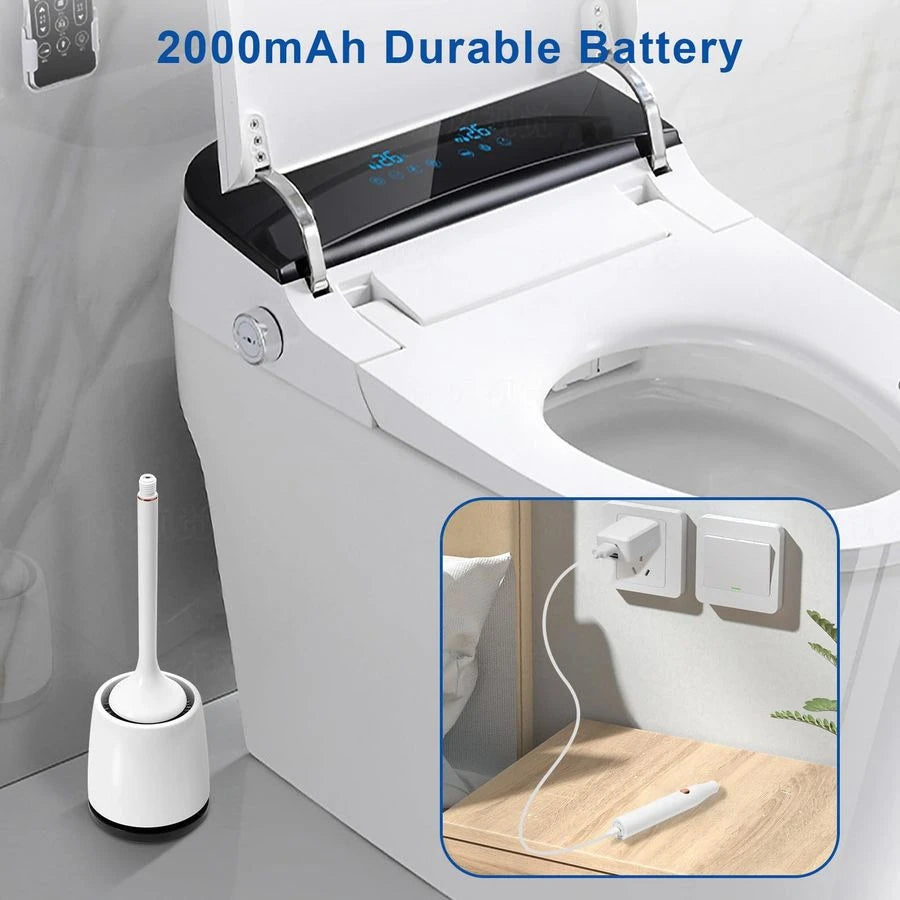 Silicone Toilet Brush With Ventilated Holder And Stand