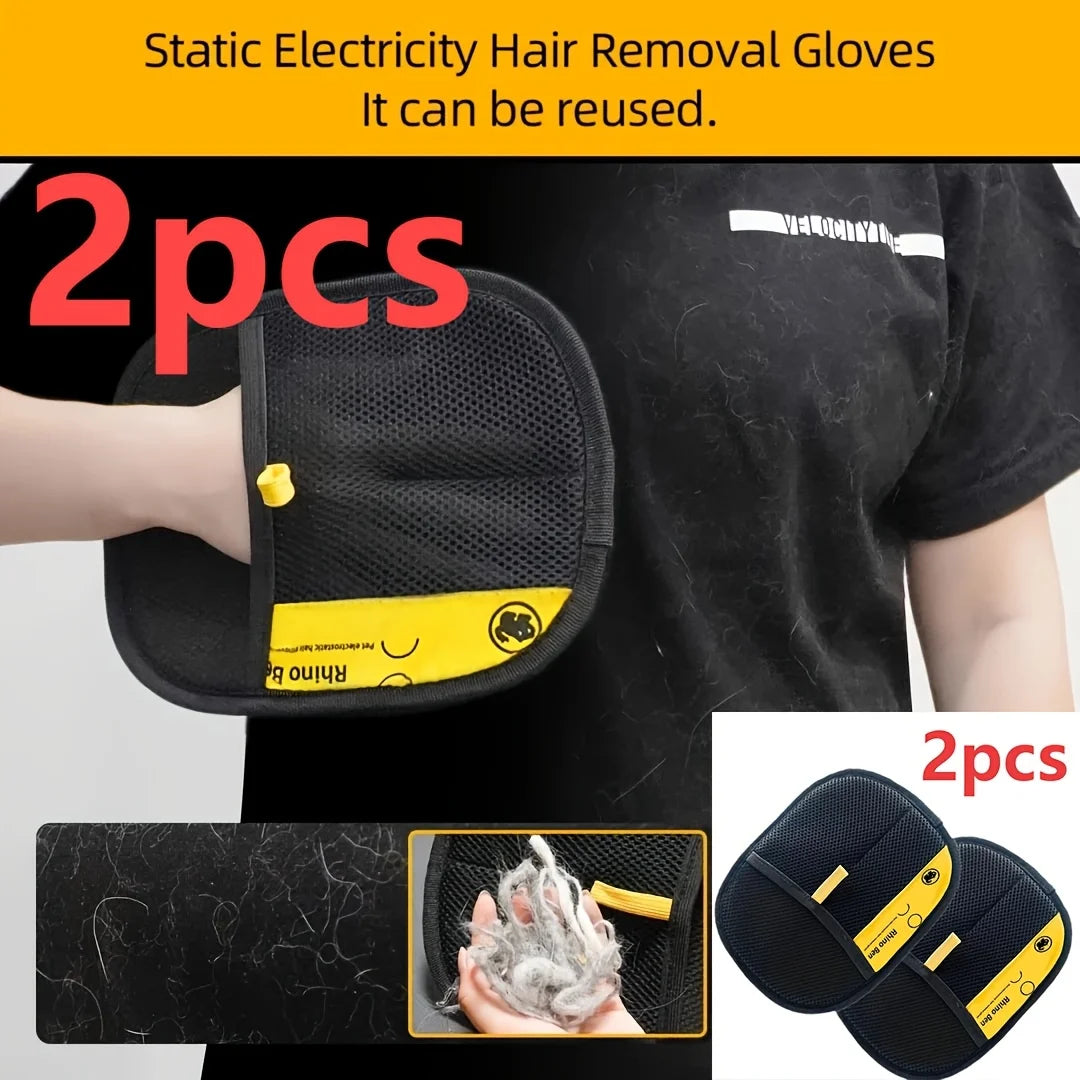 Pet Hair Removal Gloves Double Sided Grooming For Cats Dogs